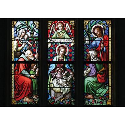 Personalised Christmas Cards - Nativity in Stained Glass